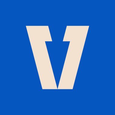 V harfi logosu. Logo tasarımı. Şablon elementleri Geometrik soyut logo