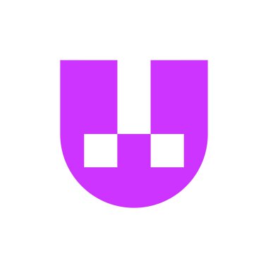 U harfi logosu. Logo tasarımı. Şablon elementleri Geometrik soyut logo