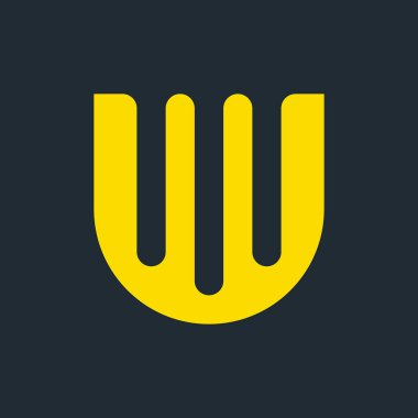 U harfi logosu. Logo tasarımı. Şablon elementleri Geometrik soyut logo