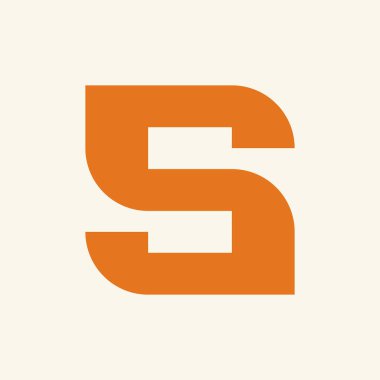S harfi logosu. Logo tasarımı. Şablon elementleri Geometrik soyut logo