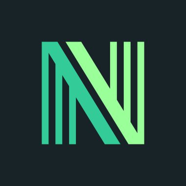 N harfi logosu. Logo tasarımı. Şablon elementleri Geometrik soyut logo