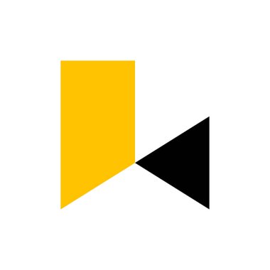 L harfi logosu. Logo tasarımı. Şablon elementleri Geometrik soyut logo