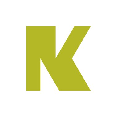 K harfi logosu. Logo tasarımı. Şablon elementleri Geometrik soyut logo