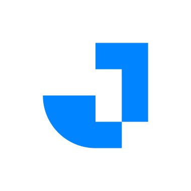 J harfi logosu. Logo tasarımı. Şablon elementleri Geometrik soyut logo
