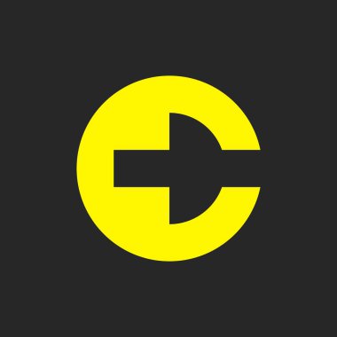 C harfi logosu. Logo tasarımı. Şablon elementleri Geometrik soyut logo