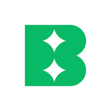 B harfi logosu. Logo tasarımı. Şablon elementleri Geometrik soyut logo