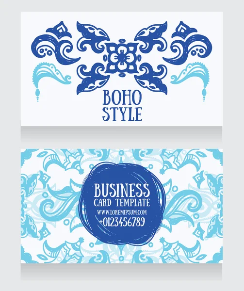 Duas cartas com ornamento bonito no estilo boho —  Vetores de Stock