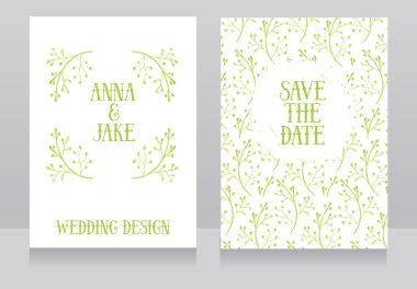 güzel düğün tasarım elle çizilmiş suluboya süsleme ile