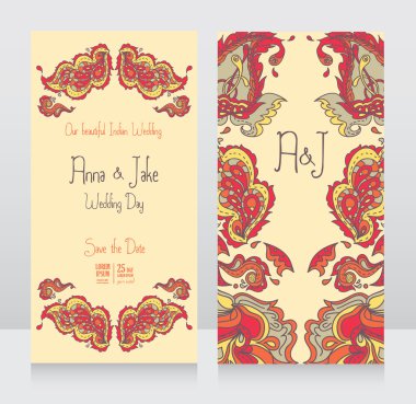 Hint tarzı düğün davetiyesi için şablon