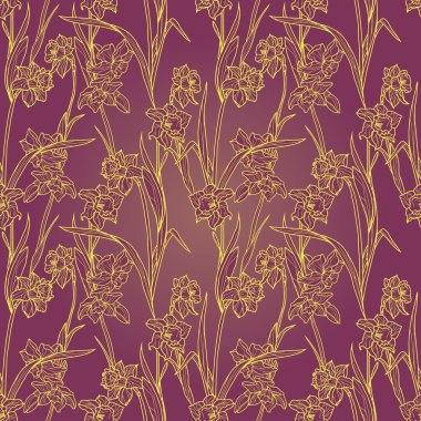 Güzel nergis çiçekleri ile Seamless Modeli