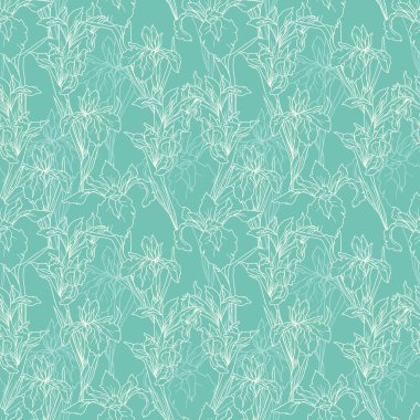 Güzel süsen çiçekler ile Seamless Modeli