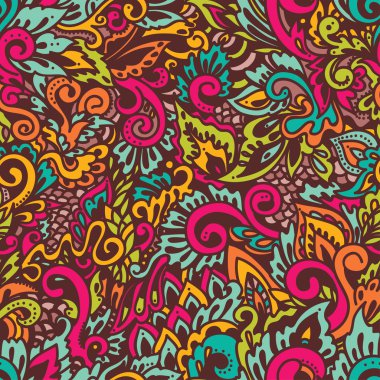 sorunsuz arka plan, çizilmiş doodle süsleme el