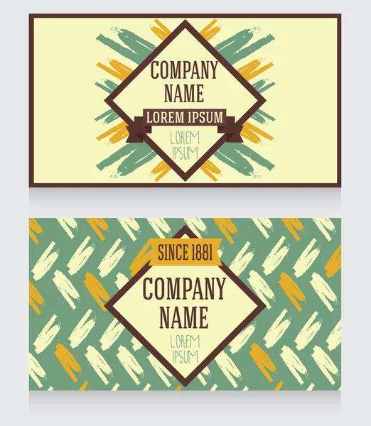 Template for business cards with hand drawn elements — Stock Vector