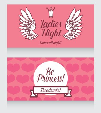 kartları bayanlar parti, şirin pembe tasarımı için