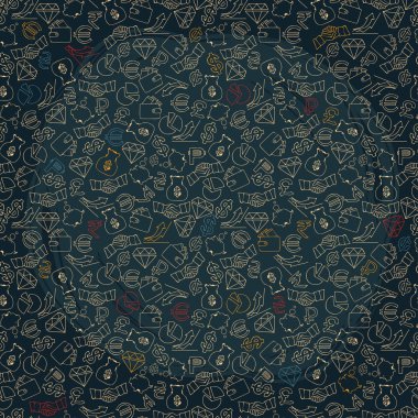 el ile sorunsuz arka plan Finans simgeleri çizilmiş