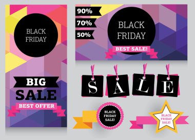 Set of design template for black friday sale