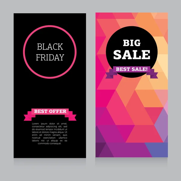 Set of design template for black friday sale — Stock Vector