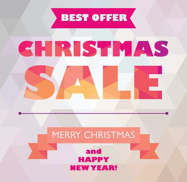 Christmas sale banner, design template — Stock Vector