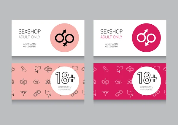 Visitekaartje voor seks shop — Stockvector