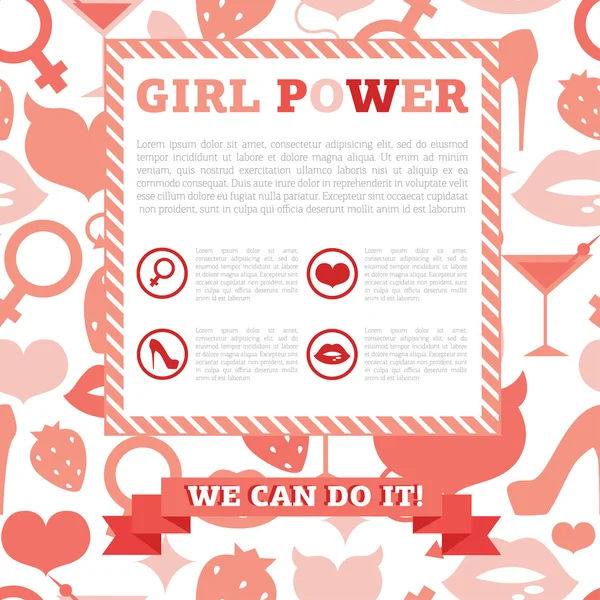 Banner para poder de chica — Archivo Imágenes Vectoriales