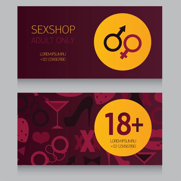 Tarjeta de visita para sex shop — Archivo Imágenes Vectoriales