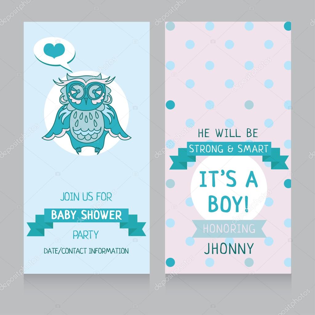 Baby Boy Arrival Cards Template Stock Vector C Ghouliirina 56048725