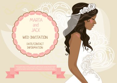 Güzel Afro-Amerikan gelin düğün afiş