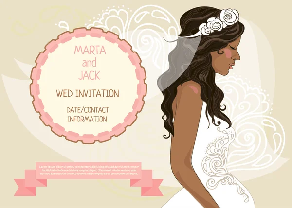Güzel Afro-Amerikan gelin düğün afiş