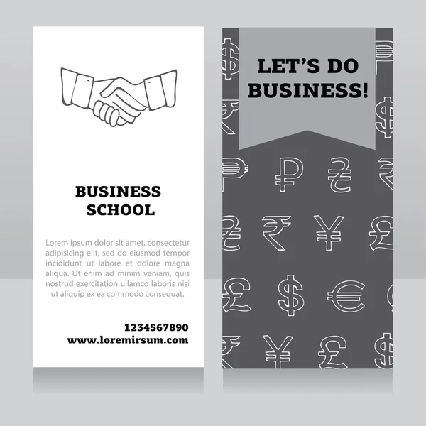 Design template for business school banner — Stock Vector
