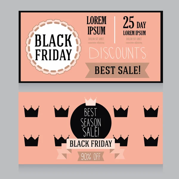 Mall för svart fredag banner i retrostil — Stock vektor
