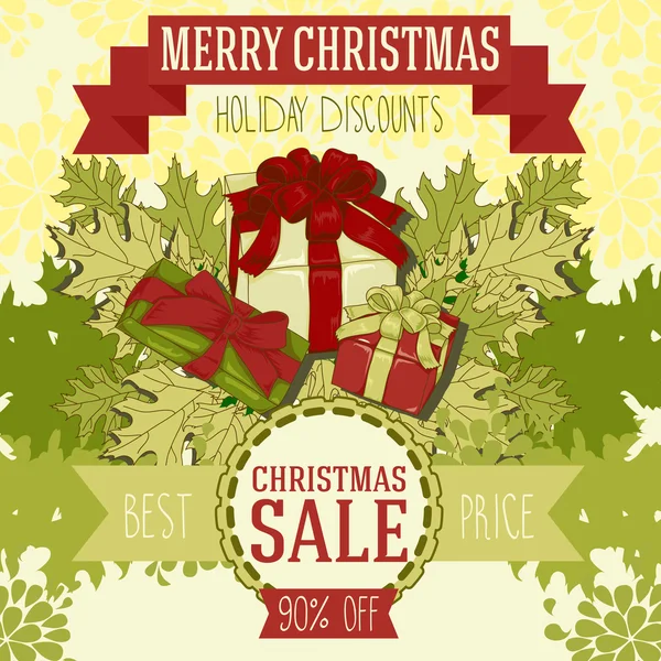 Vánoční plakát prodeje — Stockový vektor