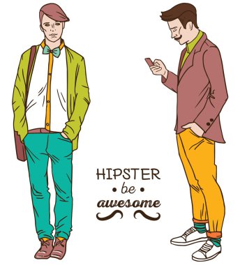 İki trendy hirster adam