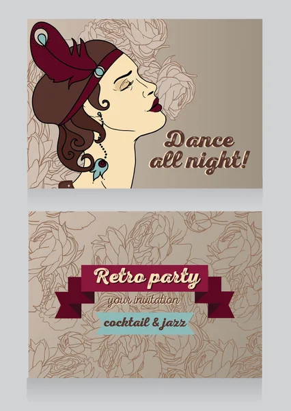 Retro party invitation design — Stock Vector