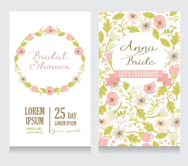 Carte d'invitation de douche nuptiale — Image vectorielle