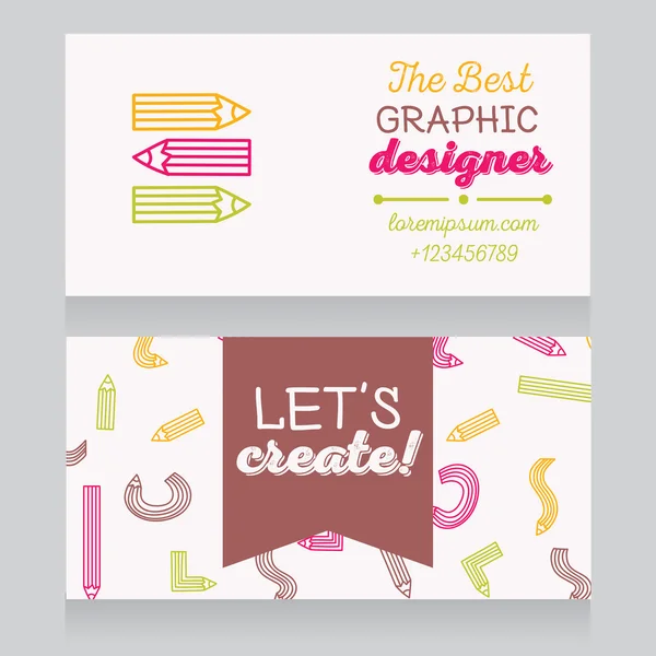 Business card template for graphic designer — Stock Vector