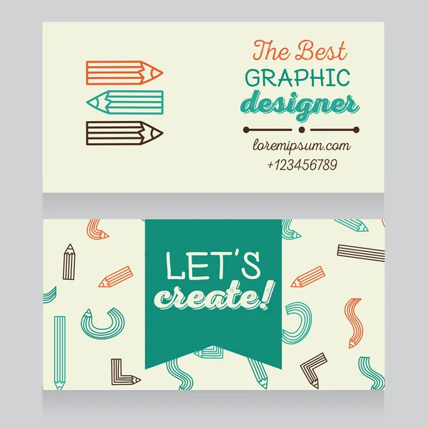 Business card template for graphic designer — Stock Vector