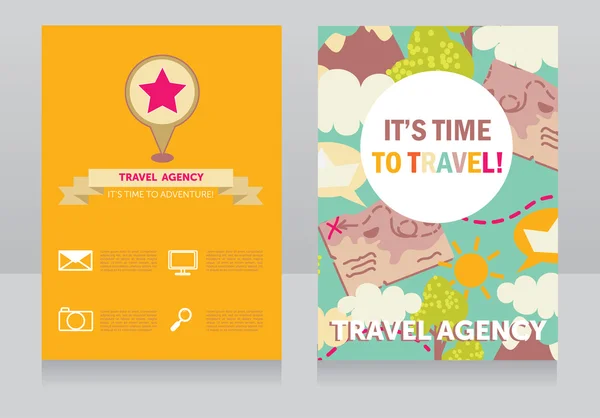 Modèle de conception pour bannière d'agence de voyage — Image vectorielle