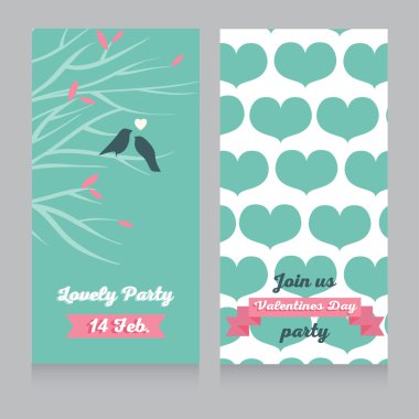 Valentines day party invitations clipart