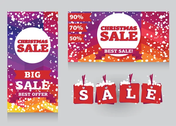 Templates for christmas sale banners — Stock Vector