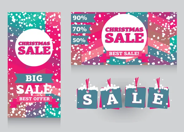 Templates for christmas sale banners — Stock Vector