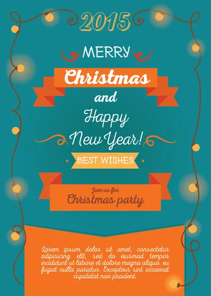 Christmas greeting card in retro style — Stock Vector