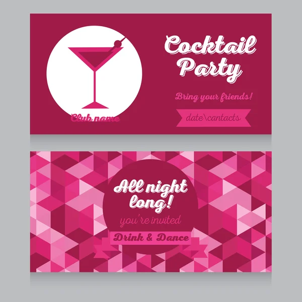 Template for cocktail party — Stock Vector