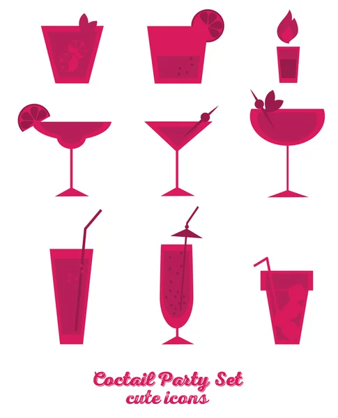 Cocktails icons set — Stock Vector