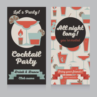 Retro tarzı kokteyl parti için şablon