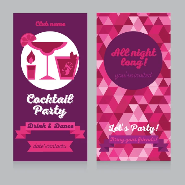 Sjabloon voor cocktail party uitnodiging — Stockvector