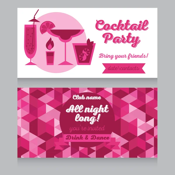 Template for cocktail party invitation — Stock Vector