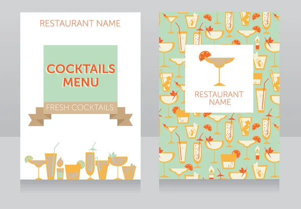 Cocktails menusjabloon — Stockvector