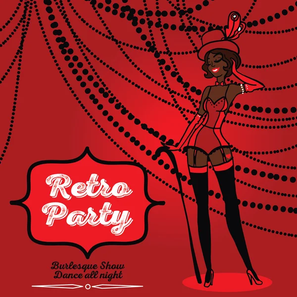 Banner para festa retro burlesca —  Vetores de Stock