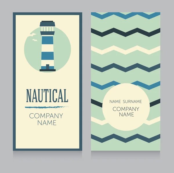 Business card template in nautical style — Stock Vector
