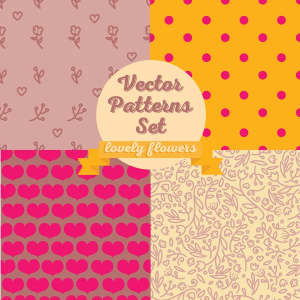 Hearts and flowers backgrounds — Stock Vector